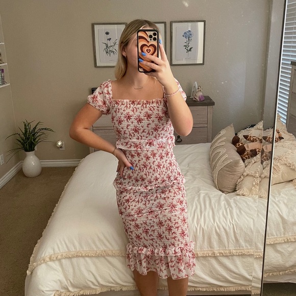 ruffled floral dress can be long or short! - Picture 3 of 3